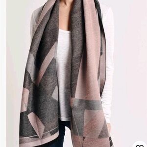 Soia & Kyo Geometric Pink and Gray Scarf